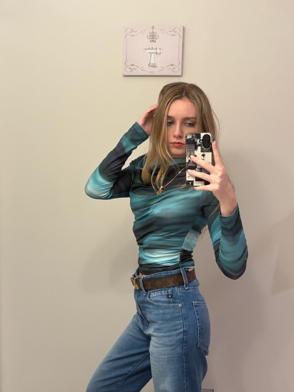 SHEIN Green Long Sleeve Asymmetrical Shirt - Picture 7 of 7